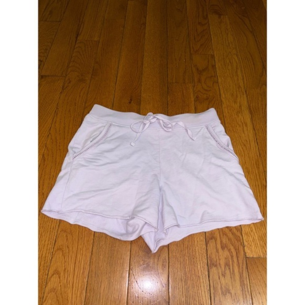 Michael Stars Lavender French Terry Lounge Shorts Crochet Trim XS Purple